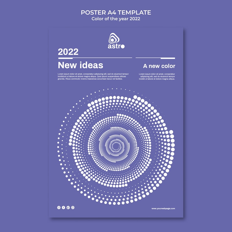 Gratis PSD farge for år 2022-poster mal