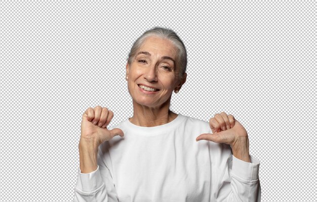 feeling proud arrogant and confident looking satisfied and successful pointing to self
