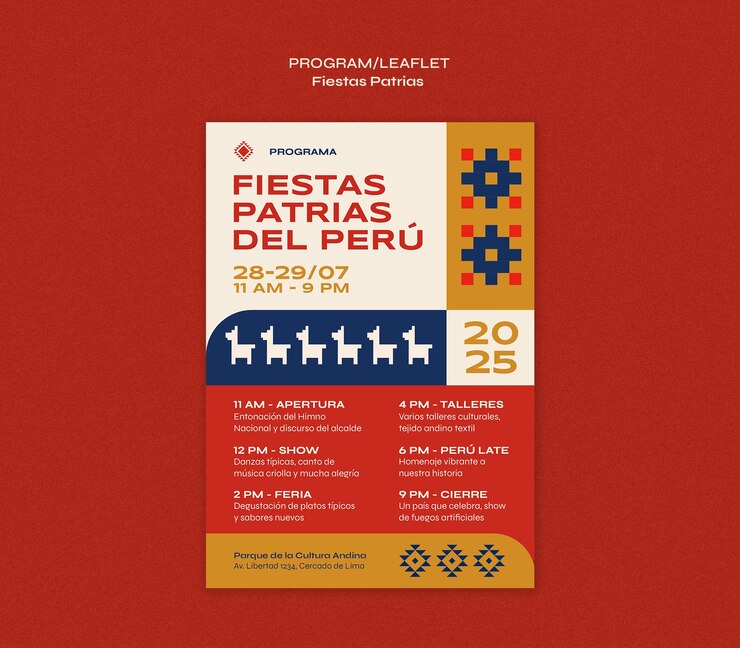 Gratis PSD fiestas patrias del peru event poster template