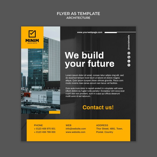 Flat design arkitektur mal