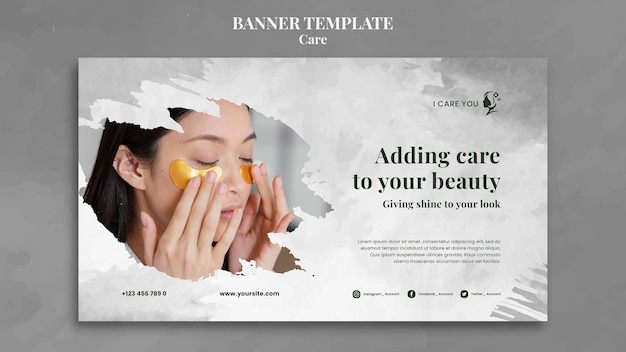 flat design care template of banner