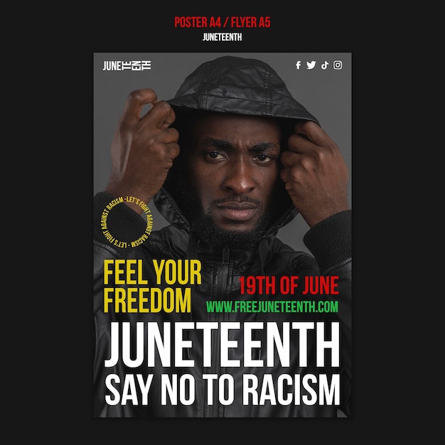 Flat design Juneteenth mal
