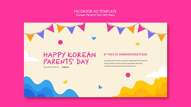 Flat design-mal for koreansk foreldredag
