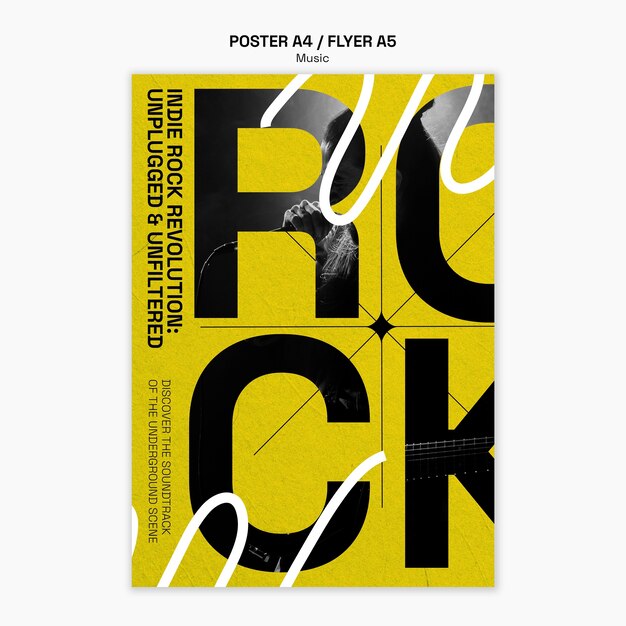 Flat design music event poster template