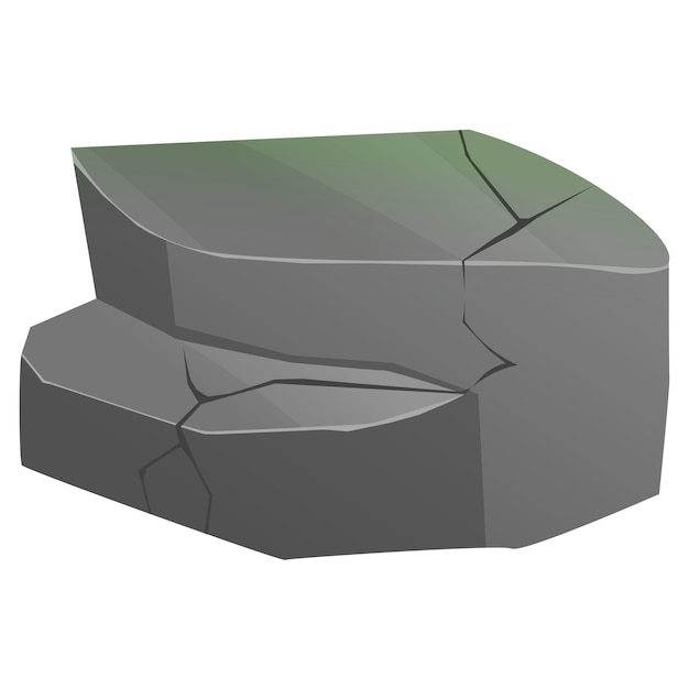 flat design rock illustration isolated