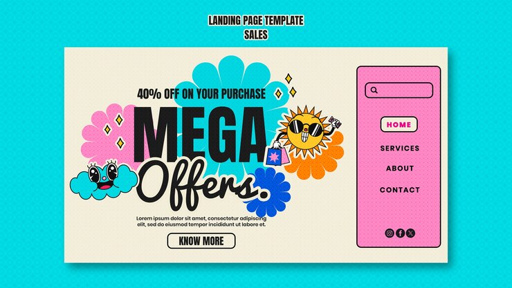 Gratis PSD flat design sales template design
