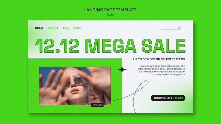 Gratis PSD flat design salgstemplate