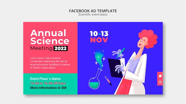flat design scientific research template