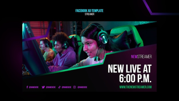 flat design streamer template