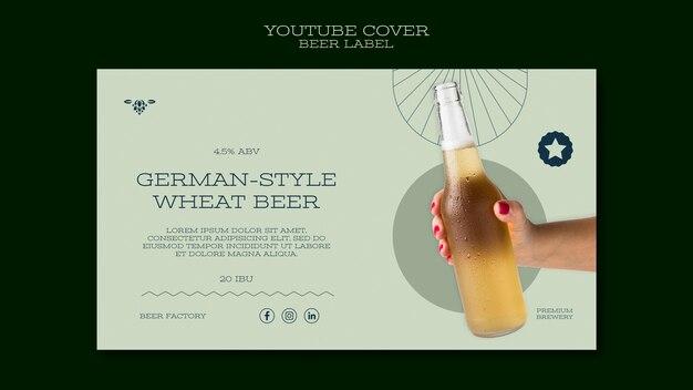 Flatt design øletikett youtube cover