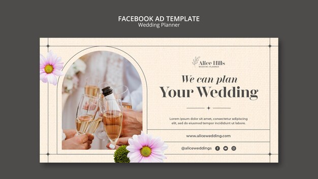 Floral wedding planner facebook template