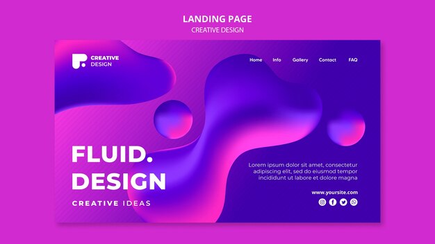Fluid design landing page template