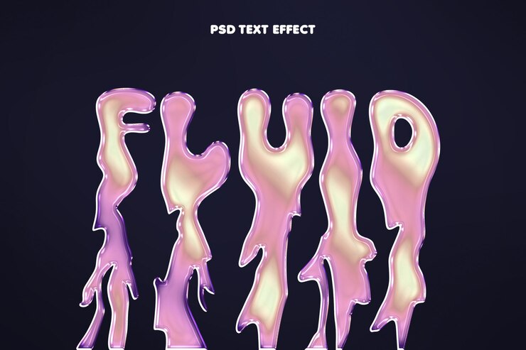 Gratis PSD fluid melting editable glossy text effect