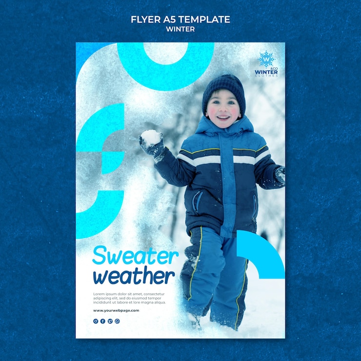 Gratis PSD flyermalen for vinterdesign