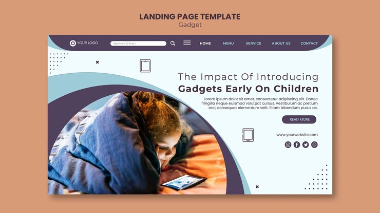 Gratis PSD gadget indvirkning landingsside skabelon