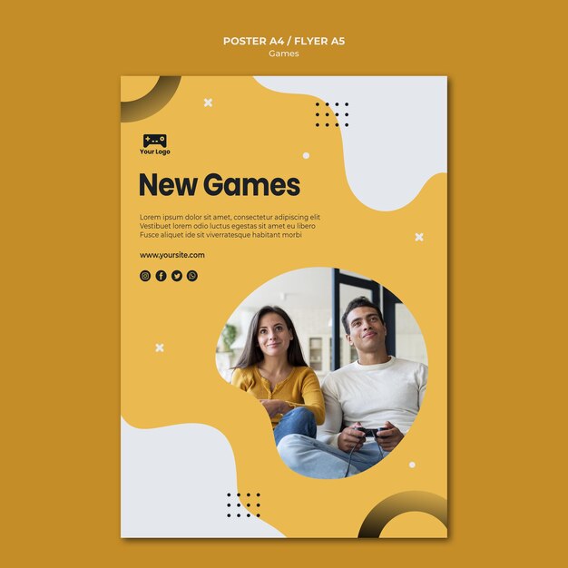 Games poster template concept