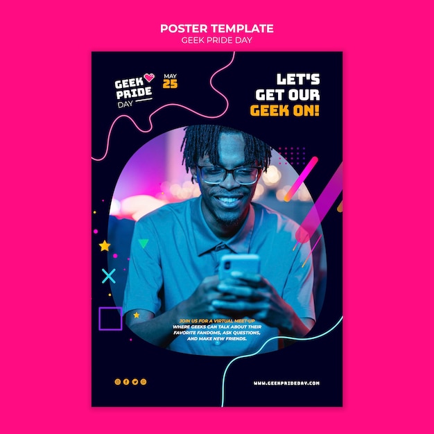geek pride day poster template