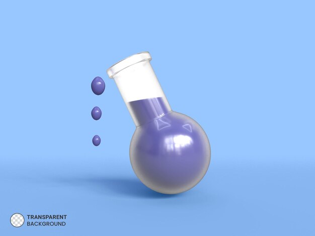 Glass beaker tube Icon Isolated 3d Render Illustration