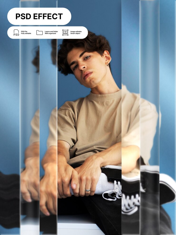 Gratis PSD glass distortion photo effect