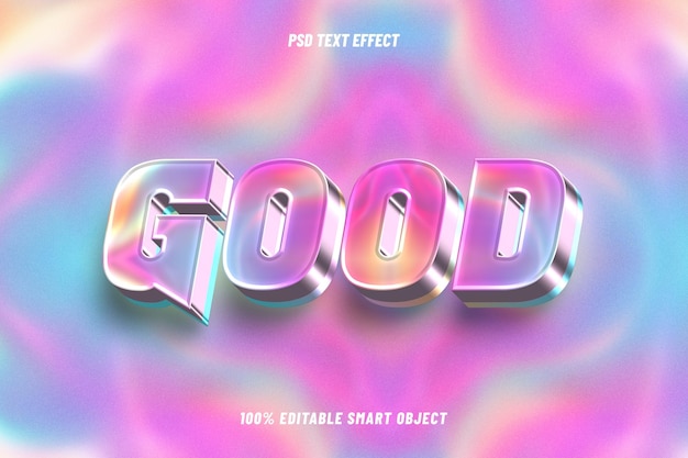 good holographic style editable text effect