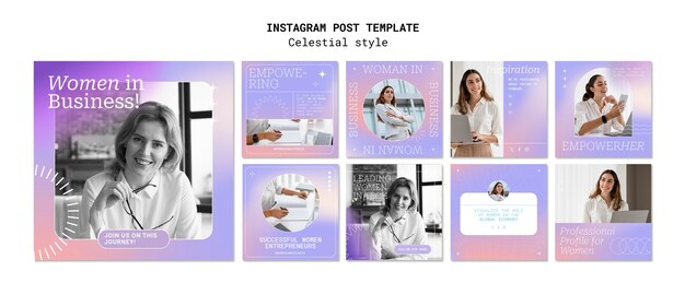 Gradient celestial style instagram posts