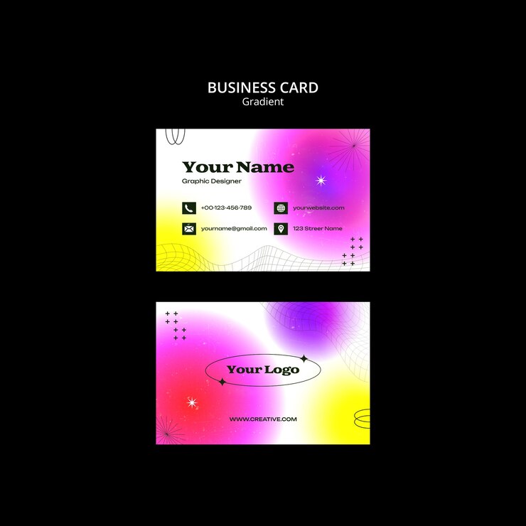 Gratis PSD gradient creative exhibition design