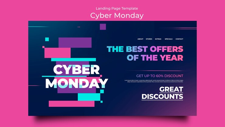 Gratis PSD gradient cyber monday template