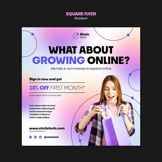 gradient gradient business square flyer