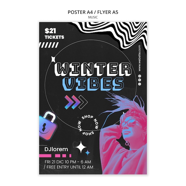 Gradient music show poster template