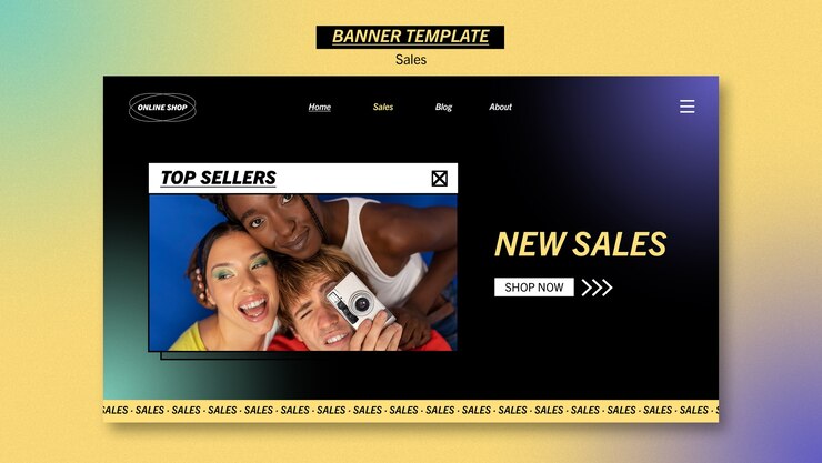 Gratis PSD gradient sales banner template