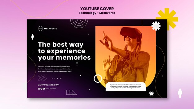 Gradient technology youtube thumbnail template design