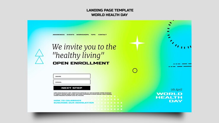 Gratis PSD gradient world health day template