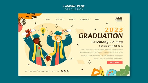 graduation celebration landing page template