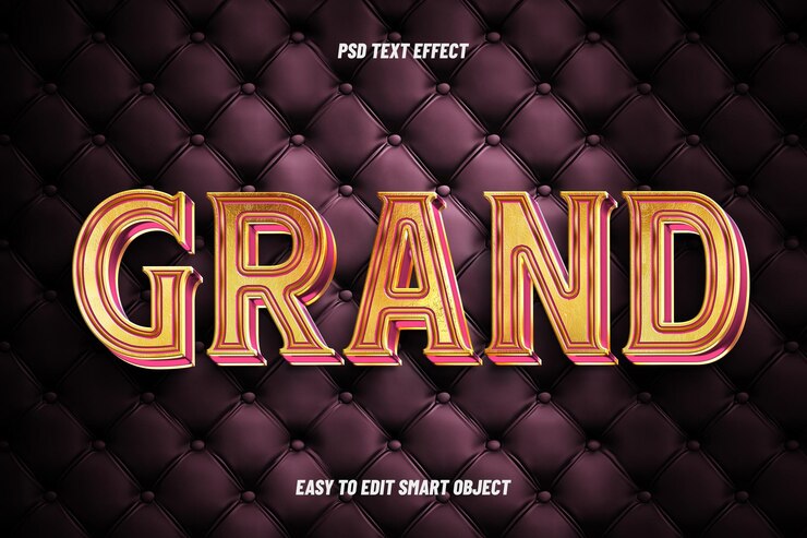 Gratis PSD grand golden style editable text effect