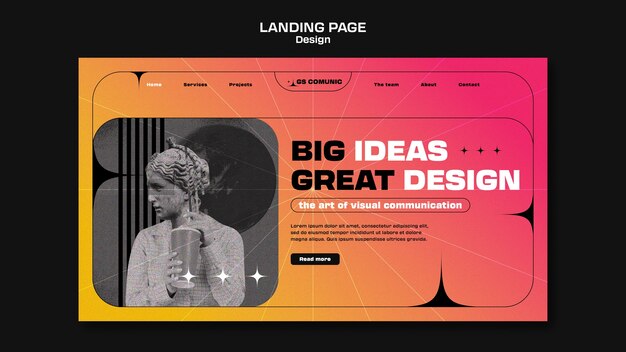 graphic design profession landing page template