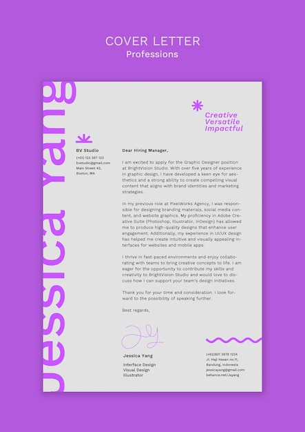 Graphic designer cover letter