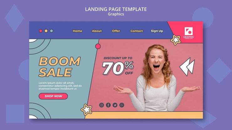 Gratis PSD graphics class landing page
