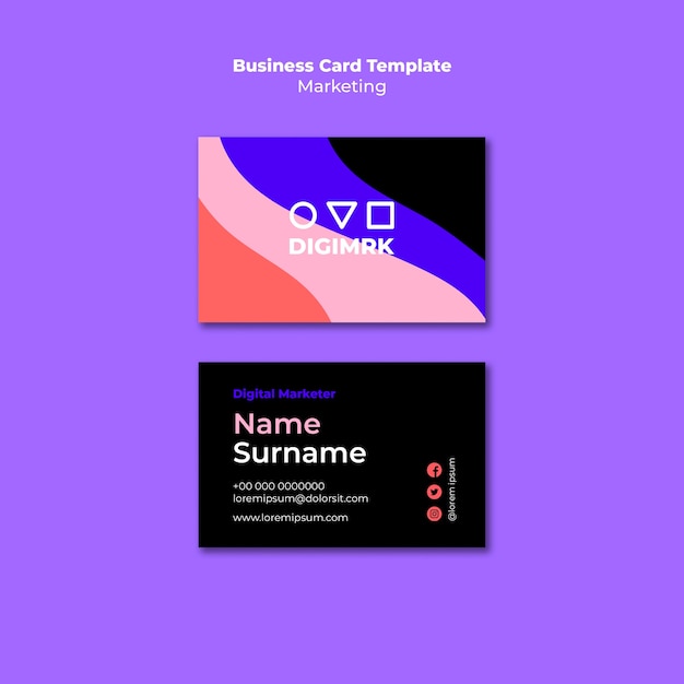 Hand drawn marketing business card template