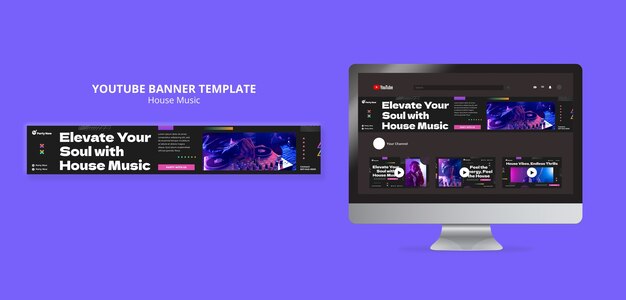 house music party youtube banner template