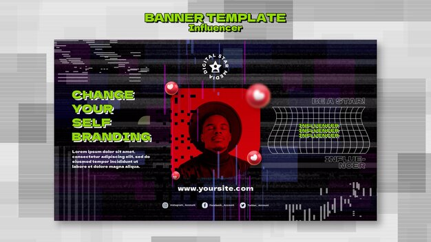 influencer banner template with photo