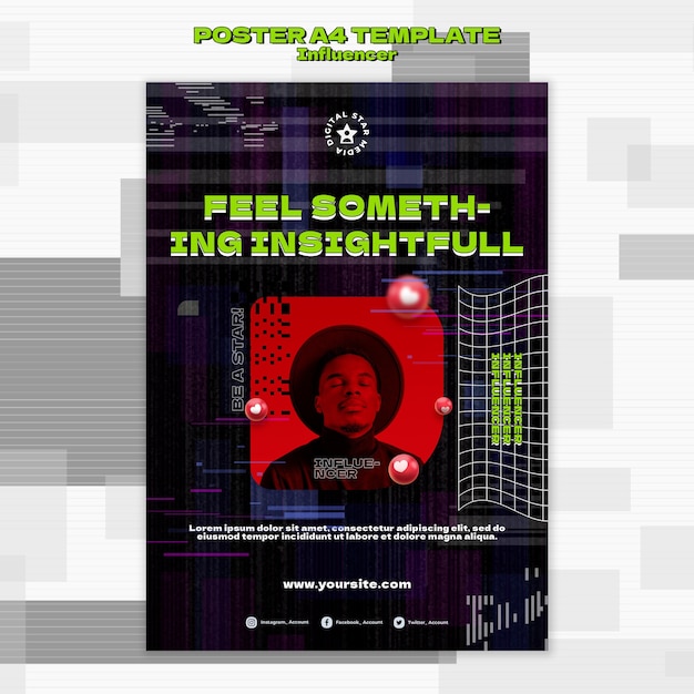 influencer print template with photo