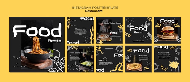 Instagram-innlegg for restaurant med deilig mat