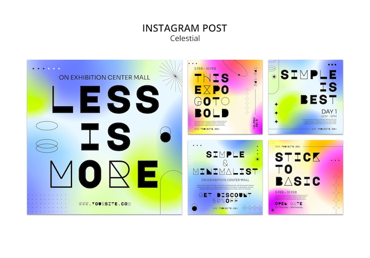 Gratis PSD instagram-innlegg i himmelsk stil