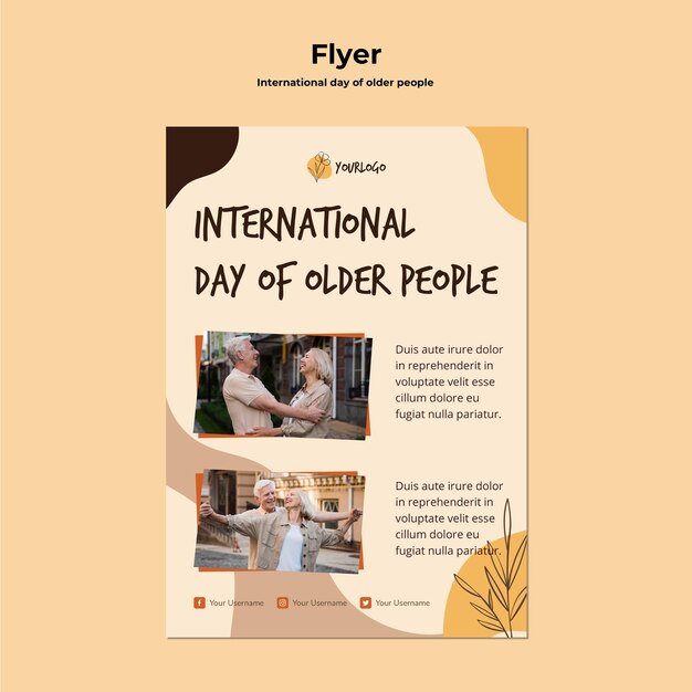 international day of older people flyer template