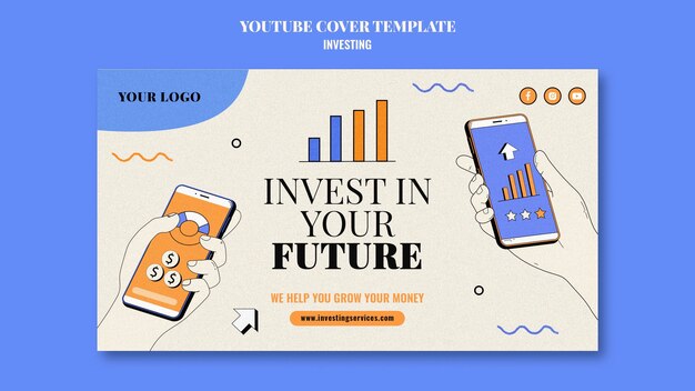 investment youtube cover template illustrated