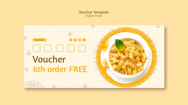 Italian food voucher template style