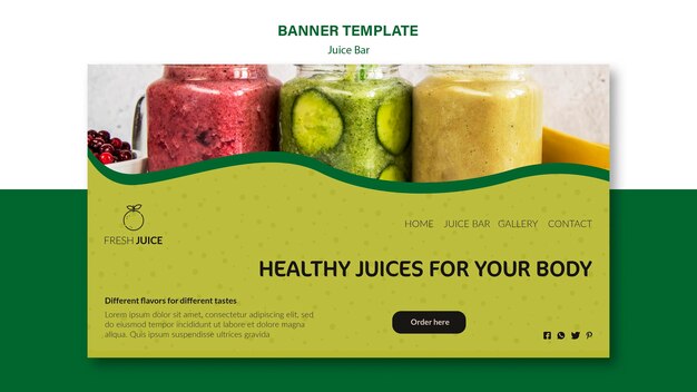 Juice bar banner template style