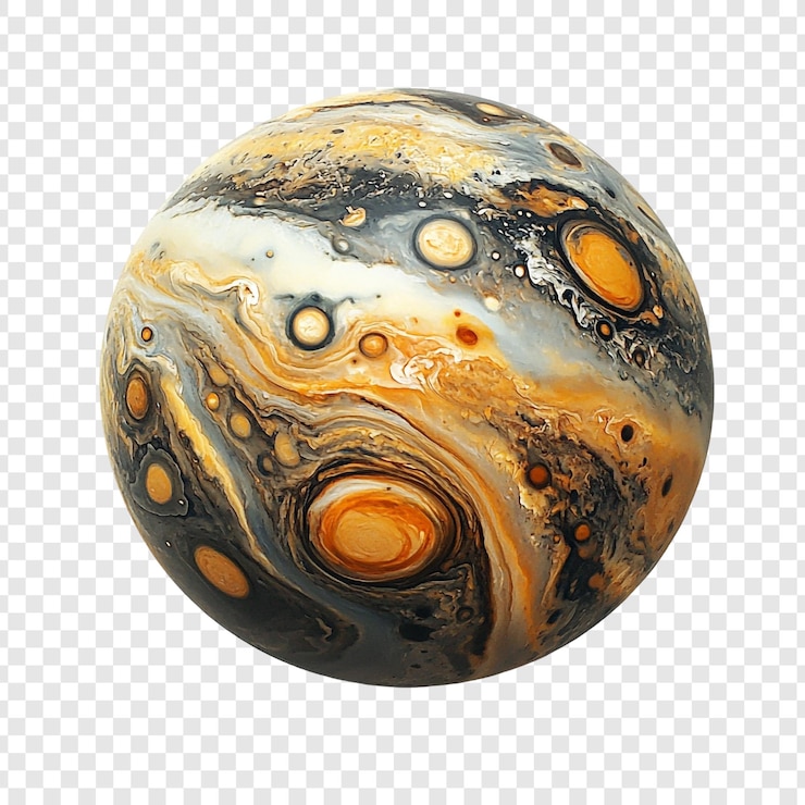 Gratis PSD jupiter a celestial marble of swirling hues and cosmic mysteries