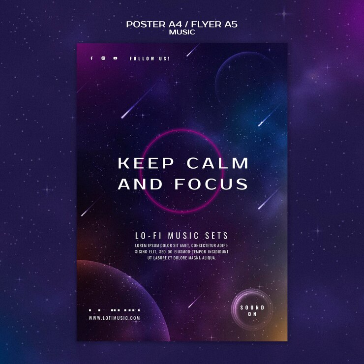 Gratis PSD keep calm and focus poster template