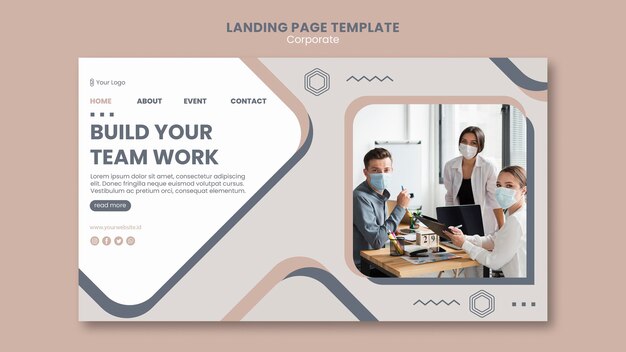 Landing page team work template